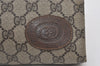 Authentic GUCCI Clutch Hand Bag Purse GG PVC Leather Brown Junk 2456J