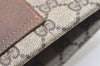 Authentic GUCCI Clutch Hand Bag Purse GG PVC Leather Brown Junk 2456J
