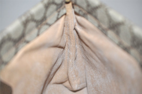 Authentic GUCCI Clutch Hand Bag Purse GG PVC Leather Brown Junk 2456J