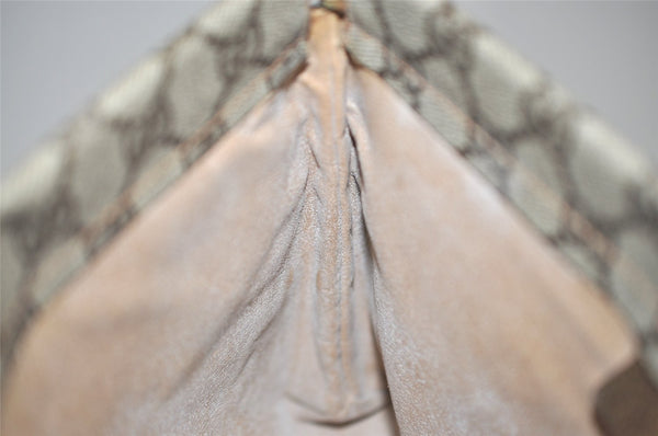 Authentic GUCCI Clutch Hand Bag Purse GG PVC Leather Brown Junk 2456J