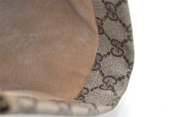 Authentic GUCCI Clutch Hand Bag Purse GG PVC Leather Brown Junk 2456J