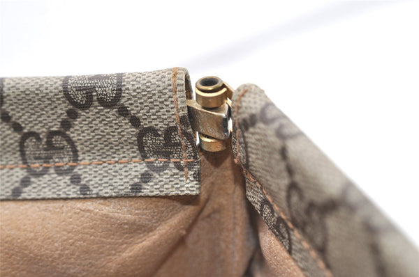 Authentic GUCCI Clutch Hand Bag Purse GG PVC Leather Brown Junk 2456J