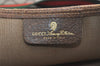 Authentic GUCCI Web Sherry Line Shoulder Tote Bag GG PVC Leather Brown 2456K