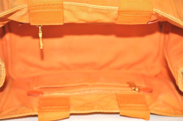 Authentic PRADA Canapa M Vintage Canvas Tote Hand Bag Orange 2457I