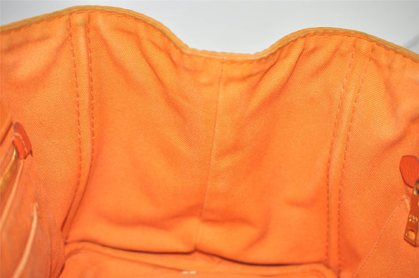 Authentic PRADA Canapa M Vintage Canvas Tote Hand Bag Orange 2457I