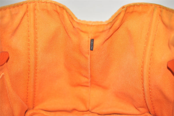 Authentic PRADA Canapa M Vintage Canvas Tote Hand Bag Orange 2457I