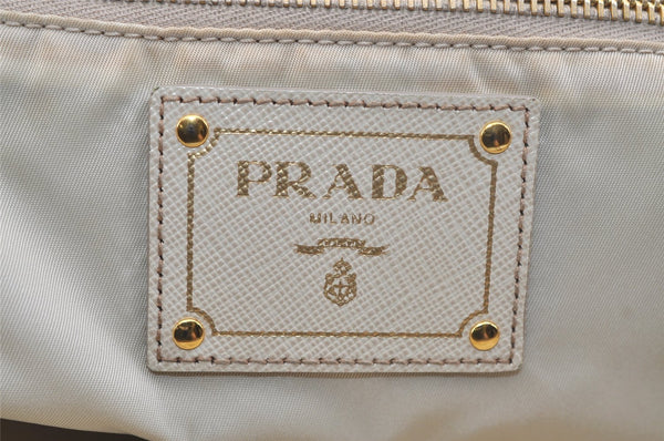 Authentic PRADA Nylon Tessuto Saffiano Leather 2Way Tote Bag Khaki Green 2458K