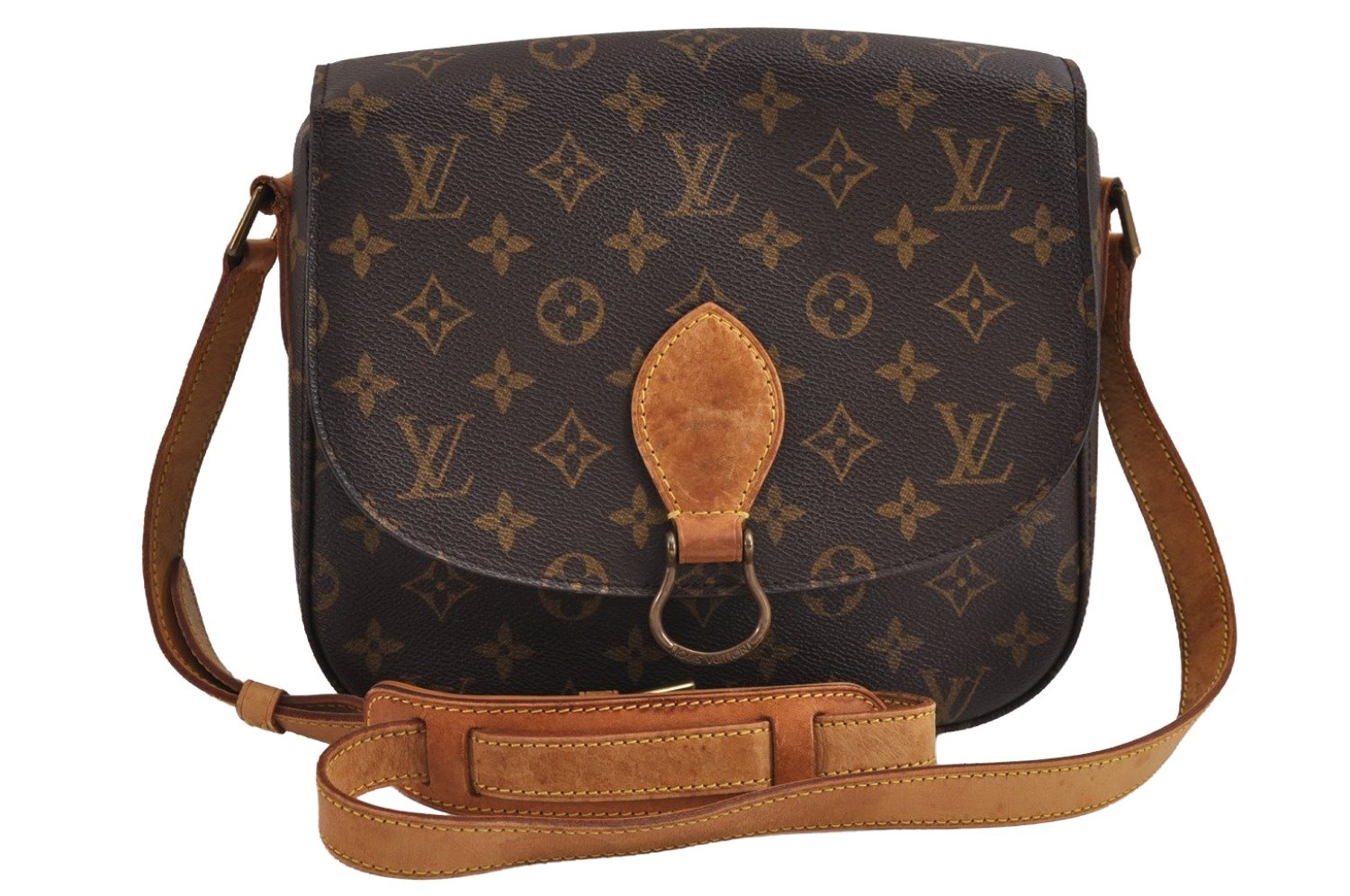 Authentic Louis Vuitton Monogram Saint Cloud GM M51242 Shoulder Cross Bag 2459J