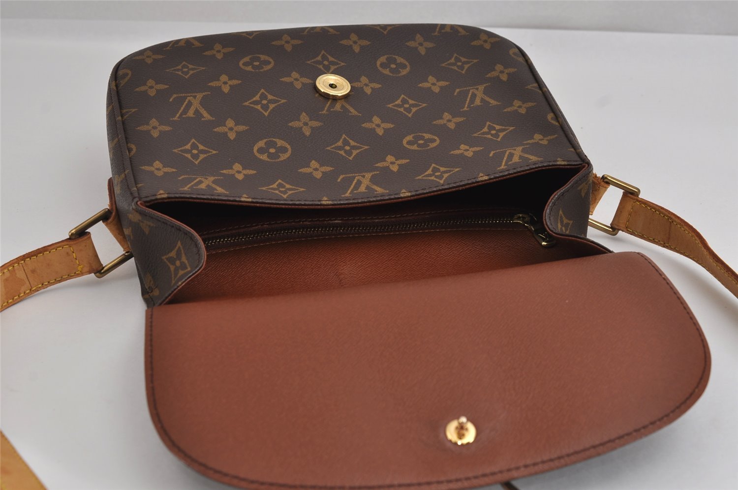 Authentic Louis Vuitton Monogram Saint Cloud GM M51242 Shoulder Cross Bag 2459J