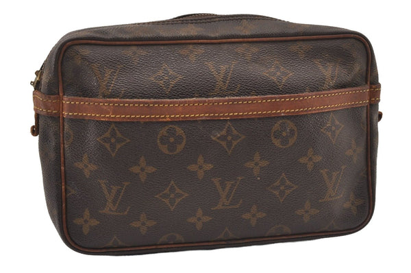 Authentic Louis Vuitton Monogram Compiegne 23 Clutch Hand Bag M51847 Junk 2460J