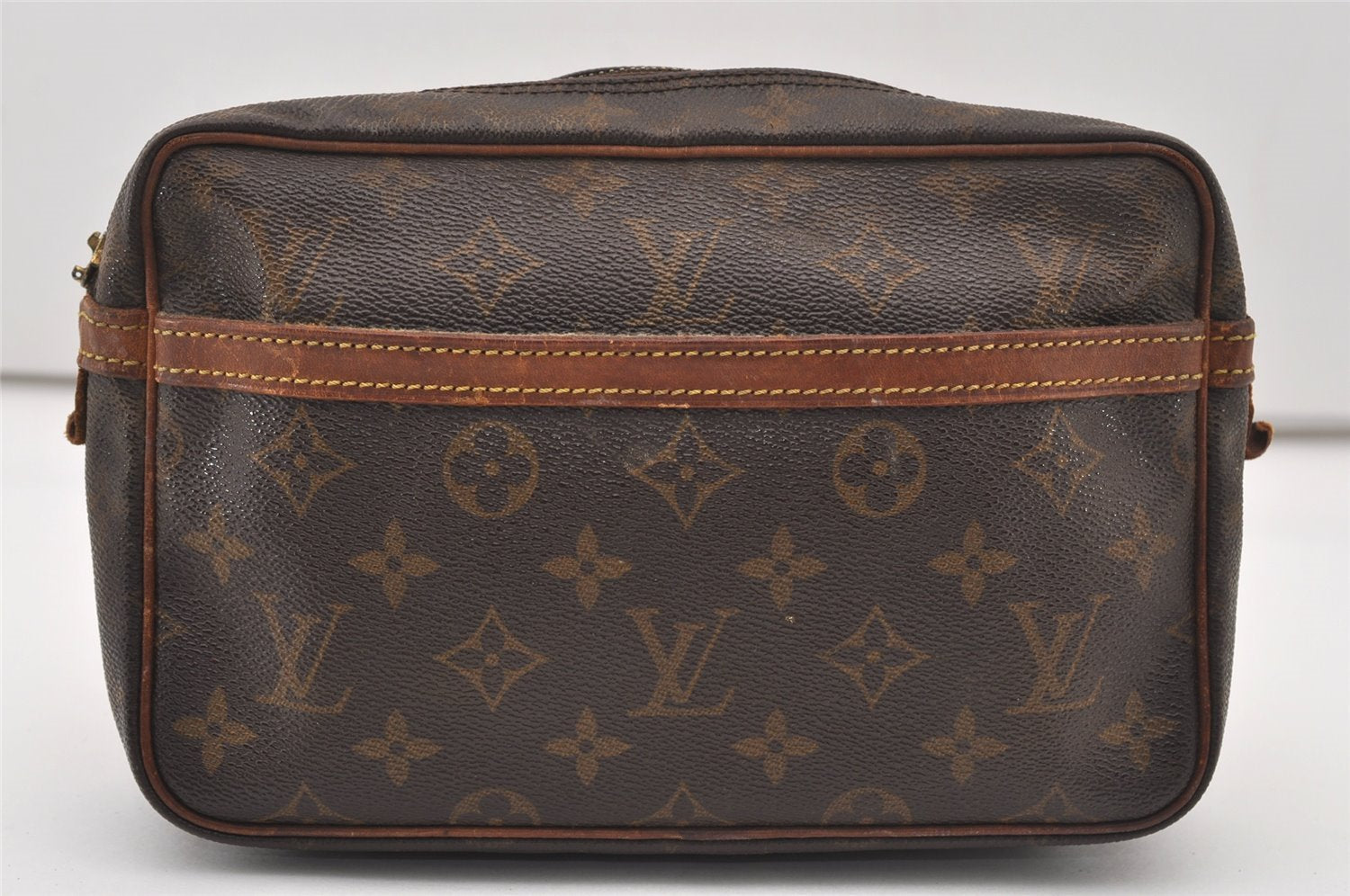 Authentic Louis Vuitton Monogram Compiegne 23 Clutch Hand Bag M51847 Junk 2460J