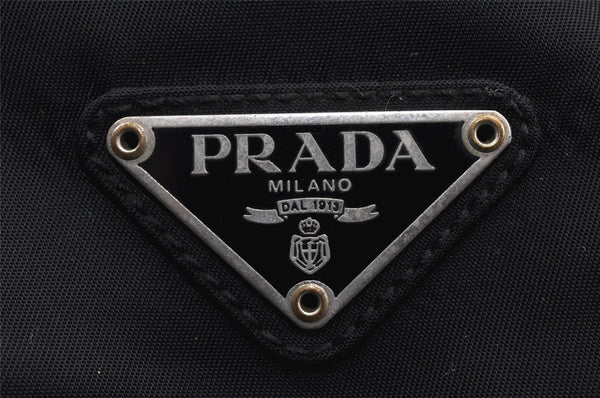 Authentic PRADA Nylon Tessuto Leather Shoulder Cross Body Bag Purse Black 2460K