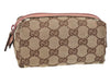 Authentic GUCCI Vintage Pouch Purse GG Canvas Leather 29596 Brown 2461K