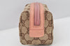 Authentic GUCCI Vintage Pouch Purse GG Canvas Leather 29596 Brown 2461K