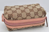 Authentic GUCCI Vintage Pouch Purse GG Canvas Leather 29596 Brown 2461K