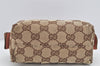 Authentic GUCCI Vintage Pouch Purse GG Canvas Leather 29596 Brown 2461K