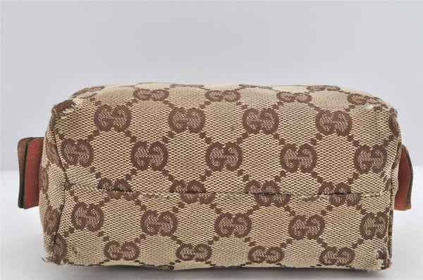 Authentic GUCCI Vintage Pouch Purse GG Canvas Leather 29596 Brown 2461K