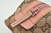Authentic GUCCI Vintage Pouch Purse GG Canvas Leather 29596 Brown 2461K