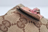 Authentic GUCCI Vintage Pouch Purse GG Canvas Leather 29596 Brown 2461K