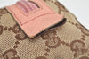 Authentic GUCCI Vintage Pouch Purse GG Canvas Leather 29596 Brown 2461K