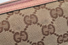 Authentic GUCCI Vintage Pouch Purse GG Canvas Leather 29596 Brown 2461K