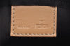 Authentic FENDI Zucchino Cosmetic Pouch Purse Canvas Leather Brown 2464I