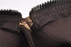 Authentic FENDI Zucchino Cosmetic Pouch Purse Canvas Leather Brown 2464I