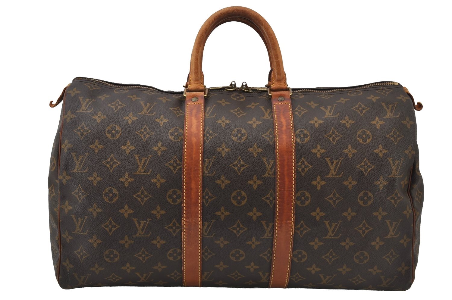 Authentic Louis Vuitton Monogram Keepall Bandouliere 45 M41418 Boston Bag 2464J