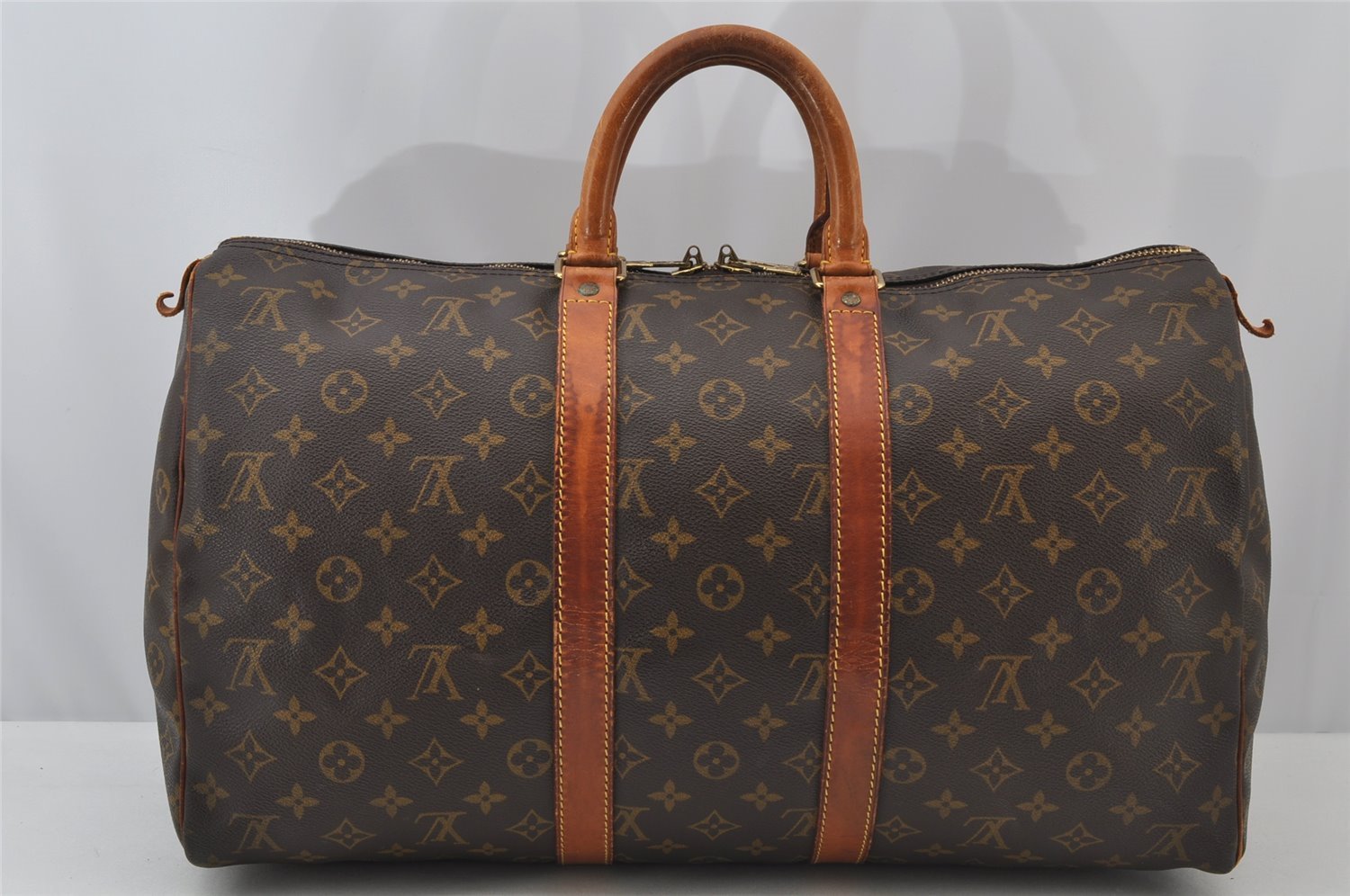 Authentic Louis Vuitton Monogram Keepall Bandouliere 45 M41418 Boston Bag 2464J