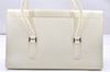 Authentic BURBERRY Vintage Leather Shoulder Hand Bag White 2465K