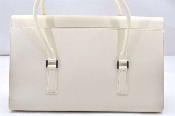 Authentic BURBERRY Vintage Leather Shoulder Hand Bag White 2465K