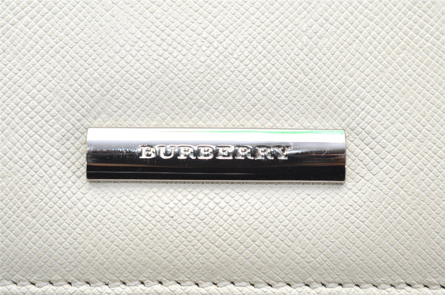 Authentic BURBERRY Vintage Leather Shoulder Hand Bag White 2465K