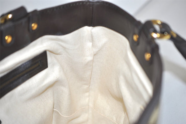 Authentic GUCCI Scarlett Tote Hand Bag GG Canvas Leather 269953 Brown 2466I
