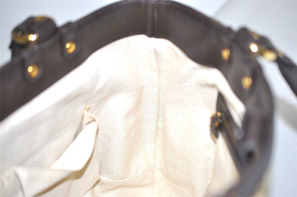 Authentic GUCCI Scarlett Tote Hand Bag GG Canvas Leather 269953 Brown 2466I