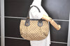 Authentic GUCCI Scarlett Tote Hand Bag GG Canvas Leather 269953 Brown 2466I