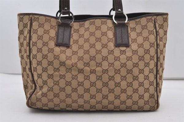 Authentic GUCCI Vintage Shoulder Tote Bag GG Canvas Leather 113017 Brown 2467J