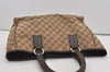 Authentic GUCCI Vintage Shoulder Tote Bag GG Canvas Leather 113017 Brown 2467J