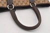 Authentic GUCCI Vintage Shoulder Tote Bag GG Canvas Leather 113017 Brown 2467J