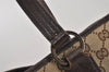 Authentic GUCCI Vintage Shoulder Tote Bag GG Canvas Leather 113017 Brown 2467J