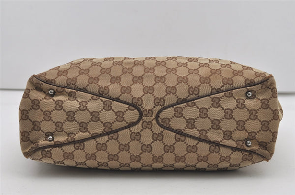 Authentic GUCCI Vintage Shoulder Tote Bag GG Canvas Leather 113017 Brown 2467J