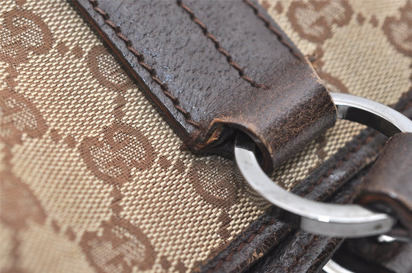 Authentic GUCCI Vintage Shoulder Tote Bag GG Canvas Leather 113017 Brown 2467J