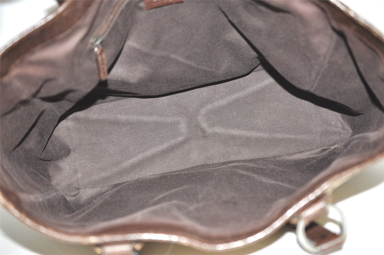 Authentic GUCCI Vintage Shoulder Tote Bag GG Canvas Leather 113017 Brown 2467J