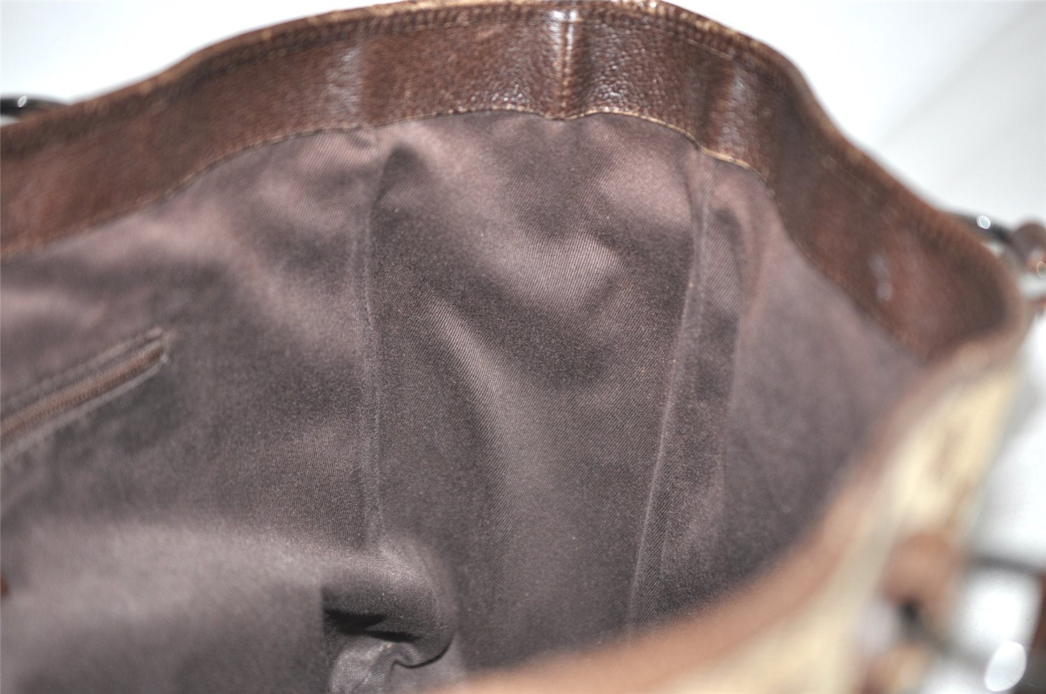 Authentic GUCCI Vintage Shoulder Tote Bag GG Canvas Leather 113017 Brown 2467J