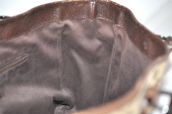 Authentic GUCCI Vintage Shoulder Tote Bag GG Canvas Leather 113017 Brown 2467J