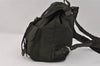 Authentic PRADA VELA Nylon Tessuto Leather Drawstring Backpack B6677 Green 2467K