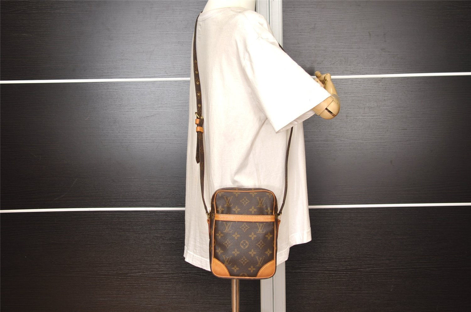 Authentic Louis Vuitton Monogram Danube Shoulder Cross Body Bag M45266 LV 2468J