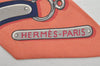 Authentic HERMES Twilly Scarf "HARNAIS DES PRESIDENTS" Silk Orange 2469I