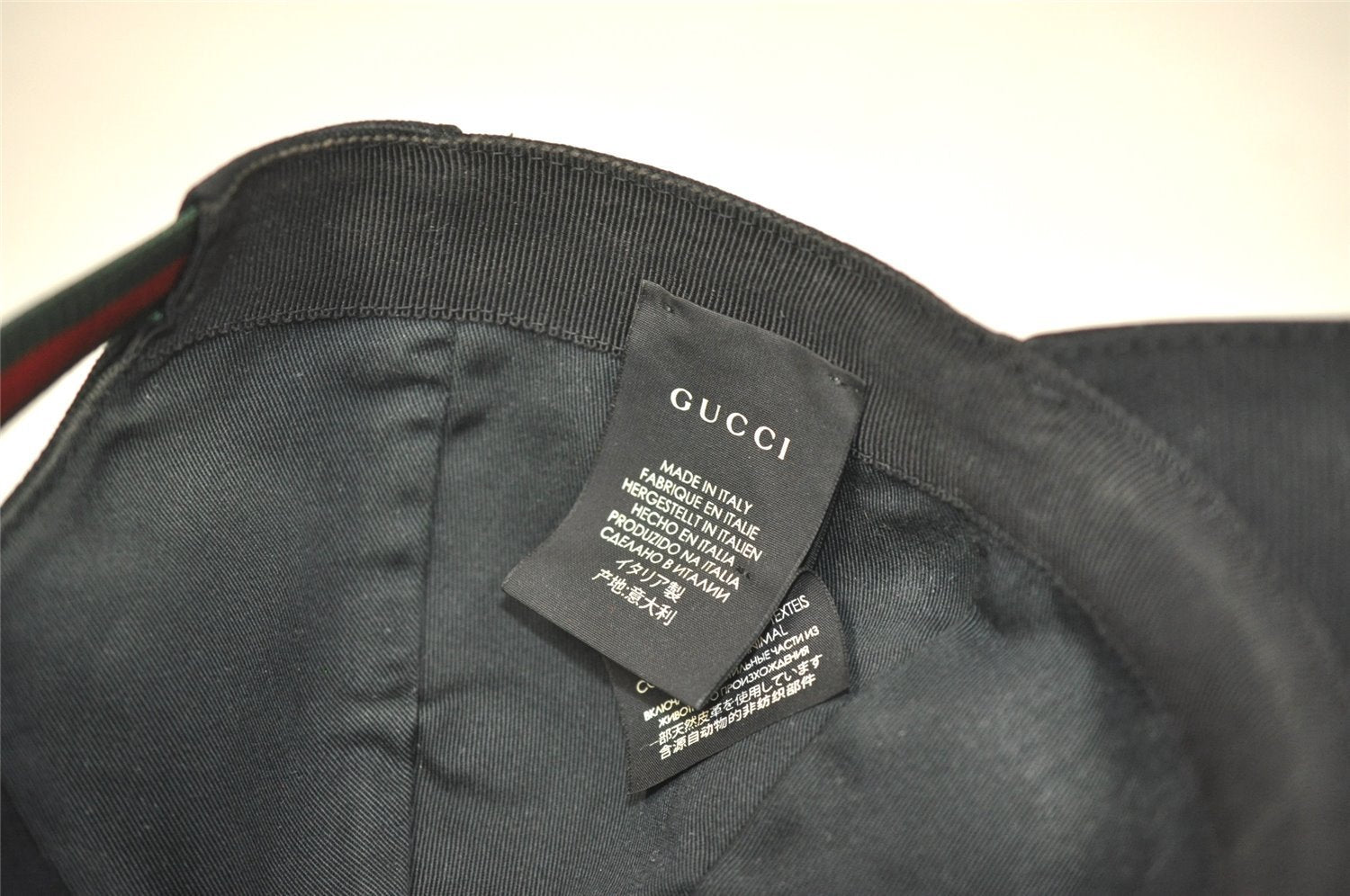 Authentic GUCCI Web Sherry Line Cap Canvas Size L Black 2470I