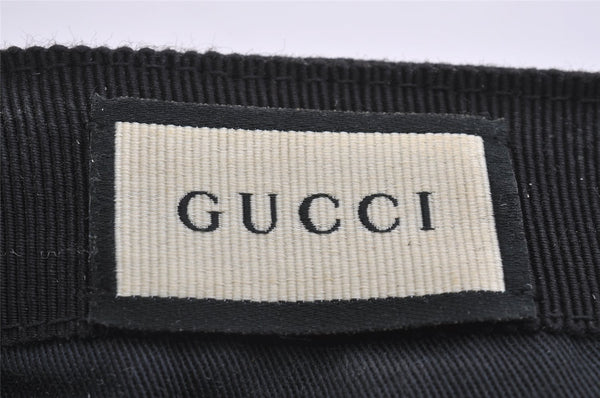 Authentic GUCCI Web Sherry Line Cap Canvas Size L Black 2470I