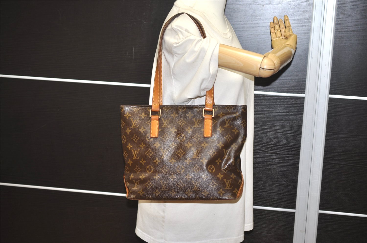 Authentic Louis Vuitton Monogram Cabas Piano Shoulder Tote Bag M51148 LV 2470J